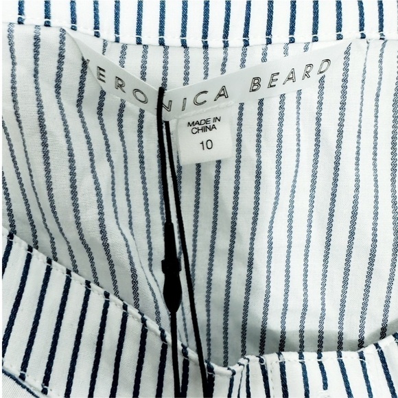 Veronica Beard Frankie Pinstripe Button Down Square Neck Top - Picture 6 of 11